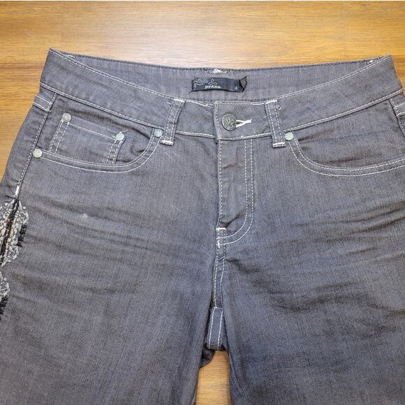 Prana Kara Denim Shorts Gray Embroidered Women’s Size 4 / 28 W3KARA114 EUC - Picture 4 of 12